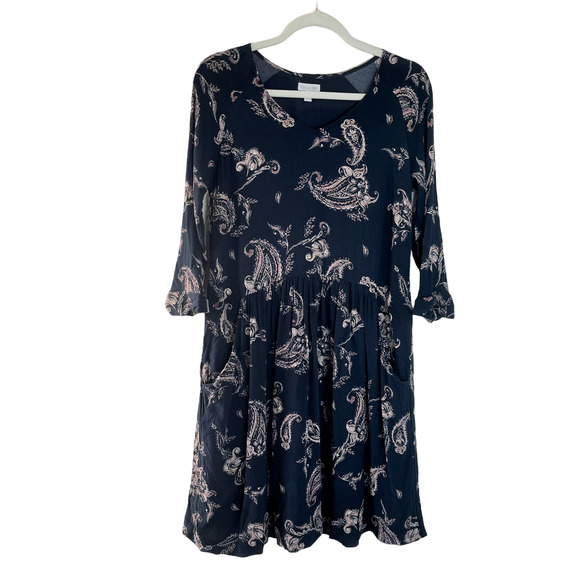 Hill Dresses Hill Size 6 Navy Blue Bohemian Pocket